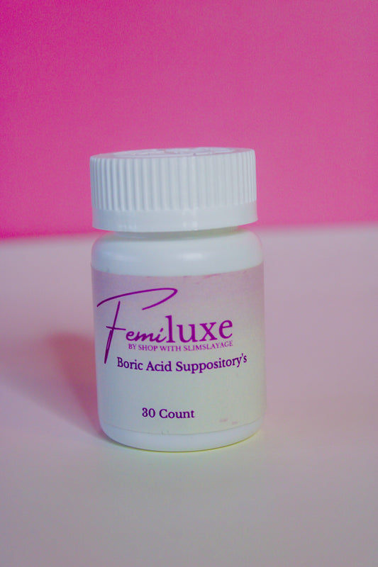 Femiluxe Boric Acid Suppositories (30 pills)  – pH Balancing & Odor Control